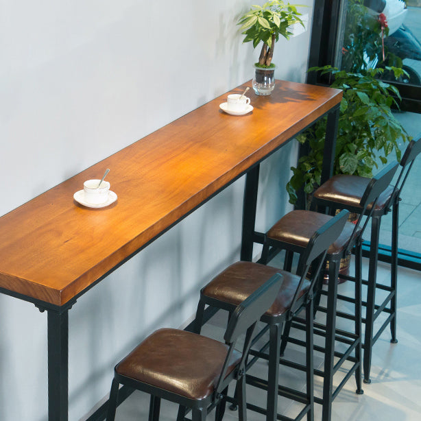 1/5 Pieces Industrial Rectangle Pub Table Set Wooden Counter Table with High Stools Clearhalo 'Bar Furniture' 'furn' 'furn_home_bar_bar_sets' 'Furniture' 'Home Bars & Bar Sets' 'home_bar_bar_sets' 'Kitchen & Dining Furniture' 5619842