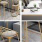Glam Bar Stool and Table Set 1/2/3 Pcs Metal and Stone Pub Table with Upholstered Stools