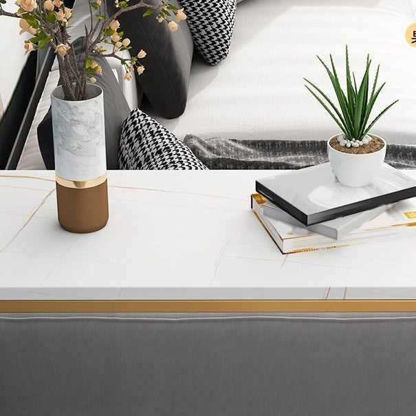 Glam Bar Stool and Table Set 1/2/3 Pcs Metal and Stone Pub Table with Upholstered Stools