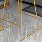 Glam Bar Stool and Table Set 1/2/3 Pcs Metal and Stone Pub Table with Upholstered Stools