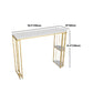 Glam Bar Stool and Table Set 1/2/3 Pcs Metal and Stone Pub Table with Upholstered Stools