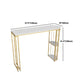 Glam Bar Stool and Table Set 1/2/3 Pcs Metal and Stone Pub Table with Upholstered Stools