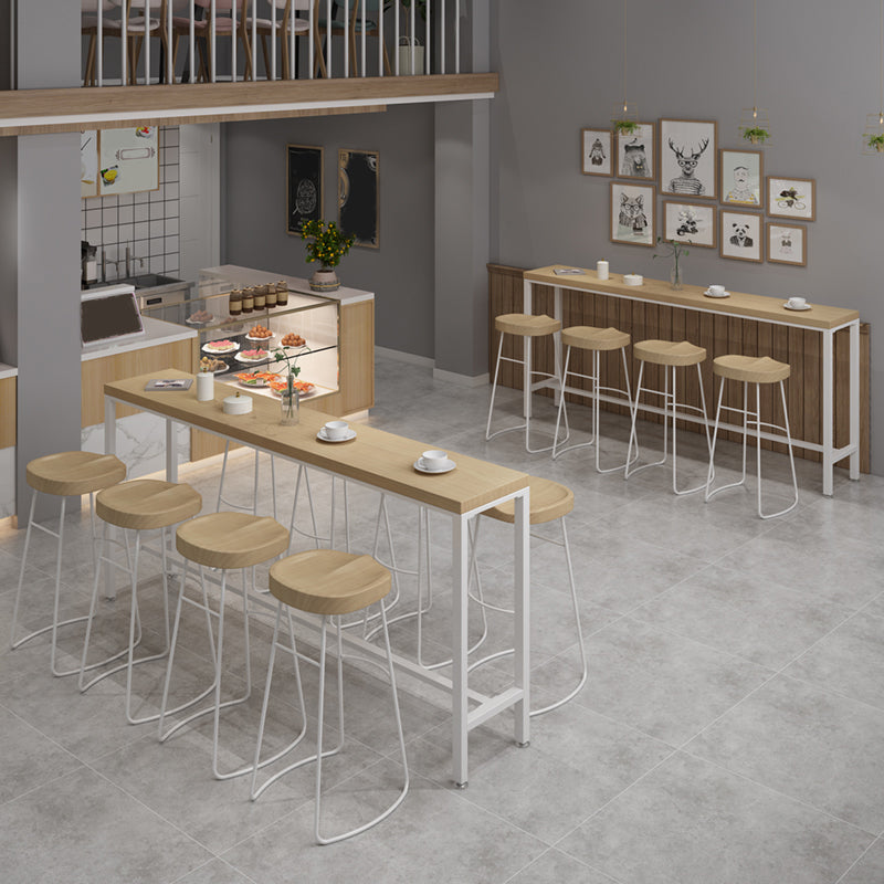 Set di legno massiccio e sgabello naturale 1/2/5/9 pezzi set da pranzo per pub rettangolo