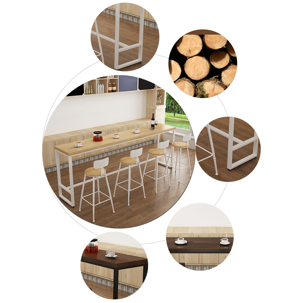 Set di legno massiccio e sgabello naturale 1/2/5/9 pezzi set da pranzo per pub rettangolo