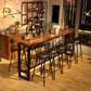 Industriale 1/2/6/11 pezzi sgabello da bar e tavolo set di rettangolo in legno altezza