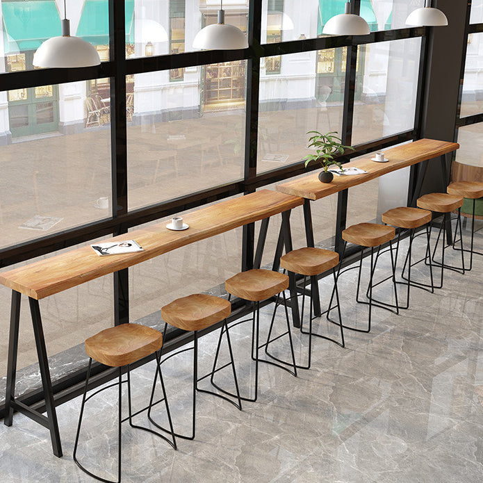 Lujoso juego de mesa de barra de madera maciza 1/4/5/9 piezas de mostrador con taburetes sin espalda