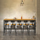 Industrial Style 1/6/11 Pieces Bar Table Set Rectangle Pine Wood Counter Table with Stools
