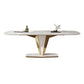 Luxurious Sintered Stone Dining Set Rectangle 1/4/5/7 Pieces Dinette Table Set in White Clearhalo 'Dining Room Sets' 'Dining Tables & Seating' 'dining_room_set' 'furn' 'furn_dining_room_set' 'Furniture' 'Kitchen & Dining Furniture' 5620144