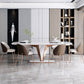 Luxurious Sintered Stone Dining Set Rectangle 1/4/5/7 Pieces Dinette Table Set in White Clearhalo 'Dining Room Sets' 'Dining Tables & Seating' 'dining_room_set' 'furn' 'furn_dining_room_set' 'Furniture' 'Kitchen & Dining Furniture' 5620150