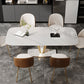 Luxurious Sintered Stone Dining Set Rectangle 1/4/5/7 Pieces Dinette Table Set in White Clearhalo 'Dining Room Sets' 'Dining Tables & Seating' 'dining_room_set' 'furn' 'furn_dining_room_set' 'Furniture' 'Kitchen & Dining Furniture' 5620151