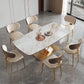 Ensemble de salle à manger luxueux avec plateau en pierre frittée, ensemble de Table de dinette rectangulaire de 1/4/5/6/7 pièces