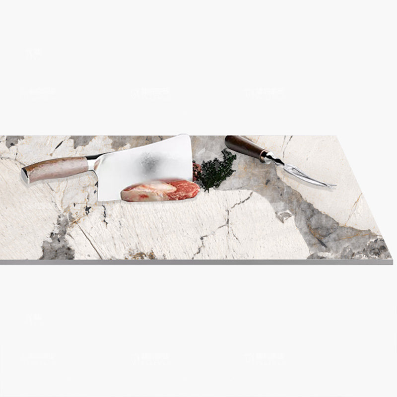 Ensemble de salle à manger luxueux avec plateau en pierre frittée, ensemble de Table de dinette rectangulaire de 1/4/5/6/7 pièces