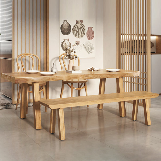 Modern Rectangle Dining Set 1/2/4/5/6 Pieces Solid Wood Legs Indoor Dinette Set