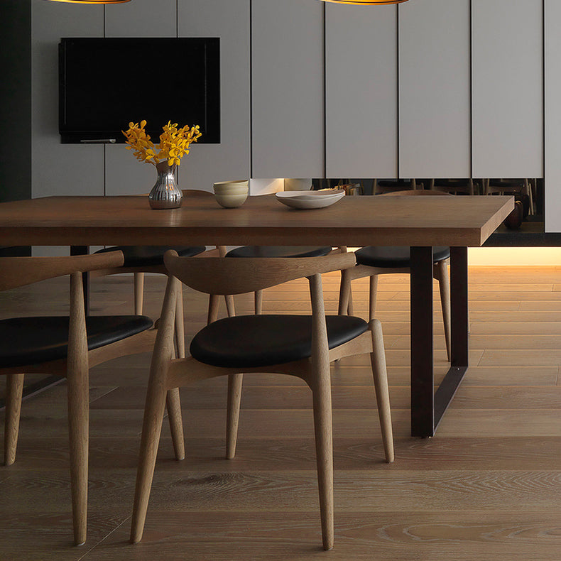 Modern 1/7 Pieces Dining Set Rectangle Pine Wood Dining Table for Dining Room Kitchen Clearhalo 'Dining Room Sets' 'Dining Tables & Seating' 'dining_room_set' 'furn' 'furn_dining_room_set' 'Furniture' 'Kitchen & Dining Furniture' 5620209