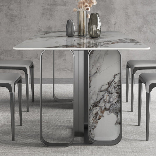 Set da pranzo in pietra sinterizzato nordico rettangolo 1/3/5/5/6/9 pezzi da pranzo set da tavolo da pranzo