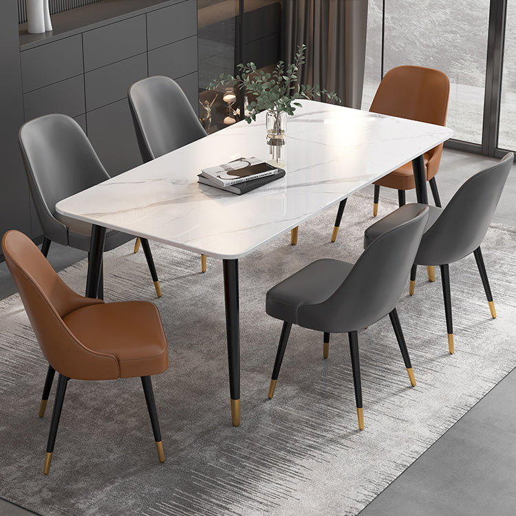Moderne 1/2/5/7-delige eetset Rechthoekige stenen eettafel voor keukeneetkamer