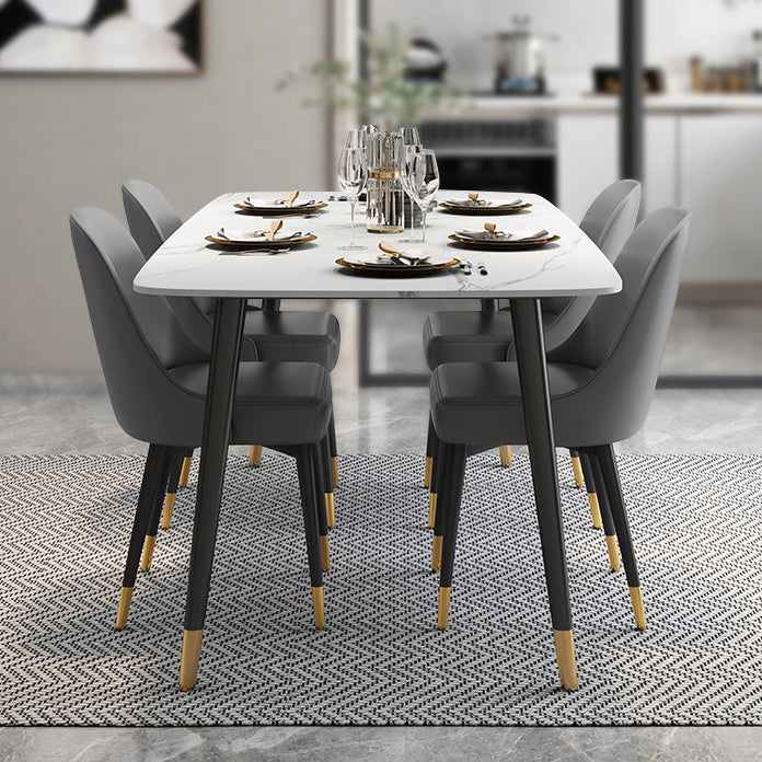 Moderne 1/2/5/7-delige eetset Rechthoekige stenen eettafel voor keukeneetkamer