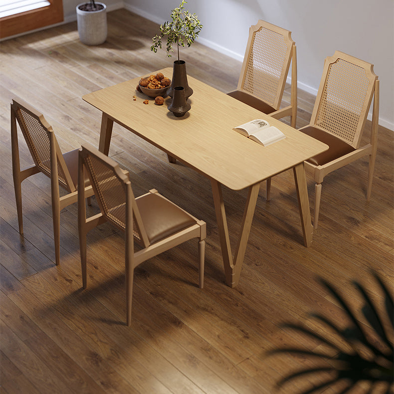 Modern 1/2/3/5/9 Pieces Dining Set Wood Dining Furniture Set in Natural Clearhalo 'Dining Room Sets' 'Dining Tables & Seating' 'dining_room_set' 'furn' 'furn_dining_room_set' 'Furniture' 'Kitchen & Dining Furniture' 5620290