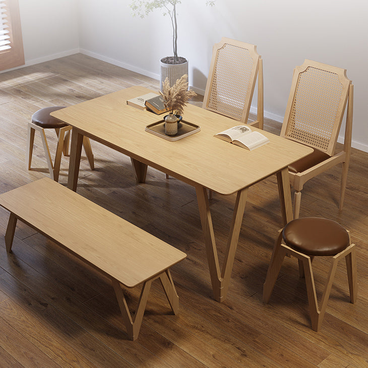 Modern 1/2/3/5/9 Pieces Dining Set Wood Dining Furniture Set in Natural Clearhalo 'Dining Room Sets' 'Dining Tables & Seating' 'dining_room_set' 'furn' 'furn_dining_room_set' 'Furniture' 'Kitchen & Dining Furniture' 5620291