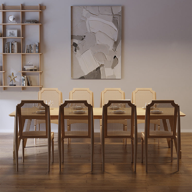 Modern 1/2/3/5/9 Pieces Dining Set Wood Dining Furniture Set in Natural Clearhalo 'Dining Room Sets' 'Dining Tables & Seating' 'dining_room_set' 'furn' 'furn_dining_room_set' 'Furniture' 'Kitchen & Dining Furniture' 5620292