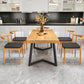 Industrial Natural Dining Set Rectangle 1/2/4/5/6/7 Pieces Dinette Set Clearhalo 'Dining Room Sets' 'Dining Tables & Seating' 'dining_room_set' 'furn' 'furn_dining_room_set' 'Furniture' 'Kitchen & Dining Furniture' 5620300