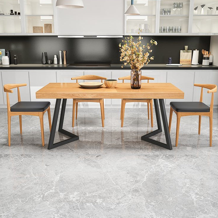 Industrial Natural Dining Set Rectangle 1/2/4/5/6/7 Pieces Dinette Set 5 Pieces: Table, 4 Chairs Clearhalo 'Dining Room Sets' 'Dining Tables & Seating' 'dining_room_set' 'furn' 'furn_dining_room_set' 'Furniture' 'Kitchen & Dining Furniture' 5620301