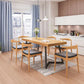 Industrial Natural Dining Set Rectangle 1/2/4/5/6/7 Pieces Dinette Set Clearhalo 'Dining Room Sets' 'Dining Tables & Seating' 'dining_room_set' 'furn' 'furn_dining_room_set' 'Furniture' 'Kitchen & Dining Furniture' 5620306