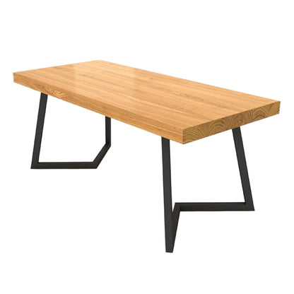 Industrial Natural Dining Set Rectangle 1/2/4/5/6/7 Pieces Dinette Set Clearhalo 'Dining Room Sets' 'Dining Tables & Seating' 'dining_room_set' 'furn' 'furn_dining_room_set' 'Furniture' 'Kitchen & Dining Furniture' 5620307