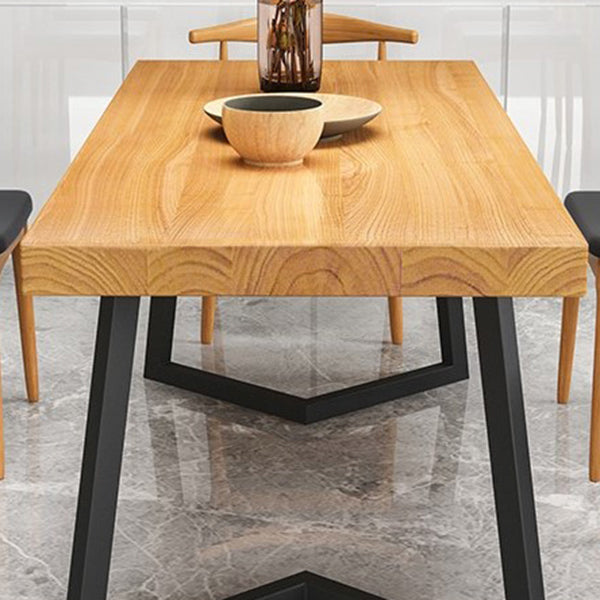 Industrial Natural Dining Set Rectangle 1/2/4/5/6/7 Pieces Dinette Set Clearhalo 'Dining Room Sets' 'Dining Tables & Seating' 'dining_room_set' 'furn' 'furn_dining_room_set' 'Furniture' 'Kitchen & Dining Furniture' 5620308