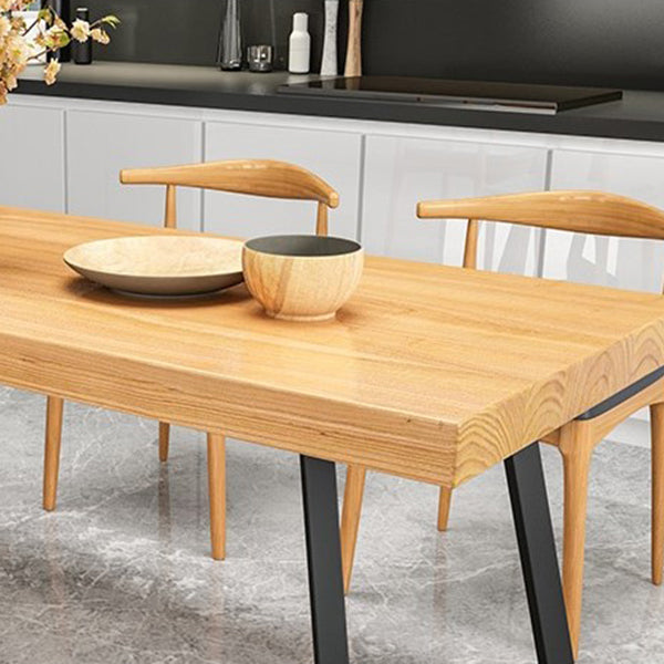Industrial Natural Dining Set Rectangle 1/2/4/5/6/7 Pieces Dinette Set Clearhalo 'Dining Room Sets' 'Dining Tables & Seating' 'dining_room_set' 'furn' 'furn_dining_room_set' 'Furniture' 'Kitchen & Dining Furniture' 5620309