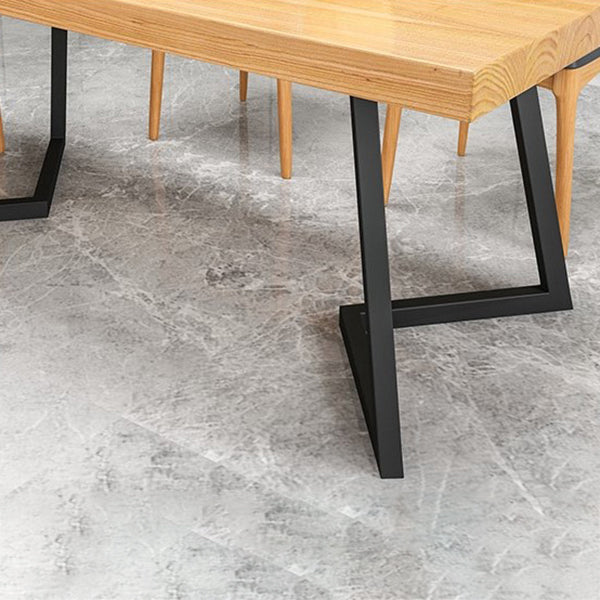 Industrial Natural Dining Set Rectangle 1/2/4/5/6/7 Pieces Dinette Set Clearhalo 'Dining Room Sets' 'Dining Tables & Seating' 'dining_room_set' 'furn' 'furn_dining_room_set' 'Furniture' 'Kitchen & Dining Furniture' 5620311