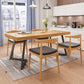 Industrial Natural Dining Set Rectangle 1/2/4/5/6/7 Pieces Dinette Set Clearhalo 'Dining Room Sets' 'Dining Tables & Seating' 'dining_room_set' 'furn' 'furn_dining_room_set' 'Furniture' 'Kitchen & Dining Furniture' 5620314