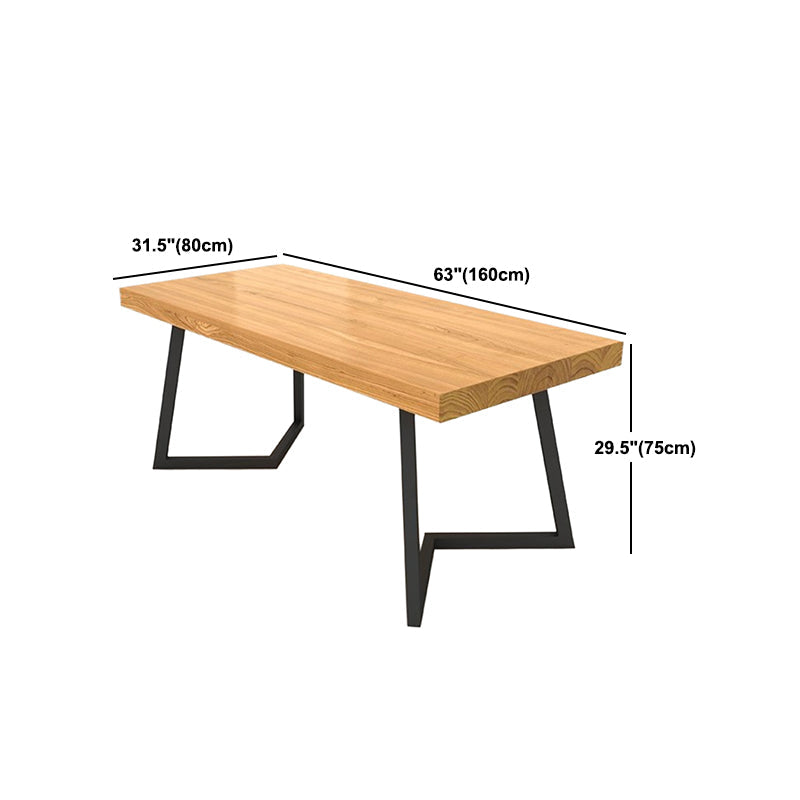 Industrial Natural Dining Set Rectangle 1/2/4/5/6/7 Pieces Dinette Set Clearhalo 'Dining Room Sets' 'Dining Tables & Seating' 'dining_room_set' 'furn' 'furn_dining_room_set' 'Furniture' 'Kitchen & Dining Furniture' 5620316