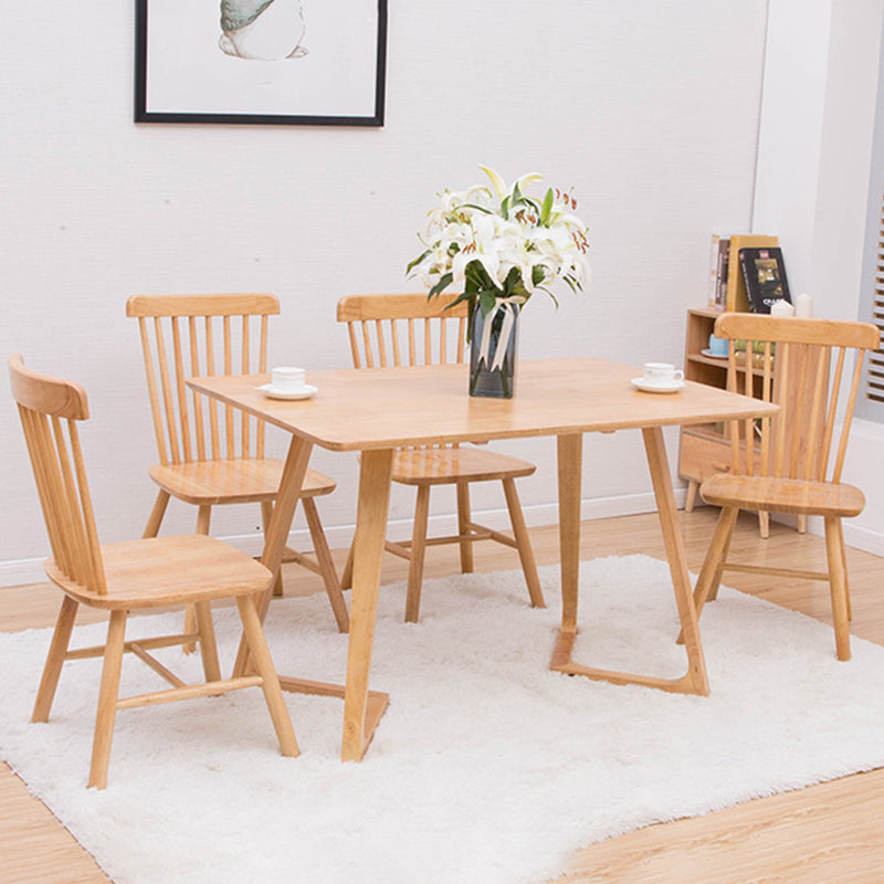 Contemporary Solid Wood Armless Chair Windsor Side Chair for Dining Room