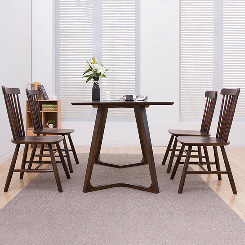 Contemporary Solid Wood Armless Chair Windsor Side Chair for Dining Room