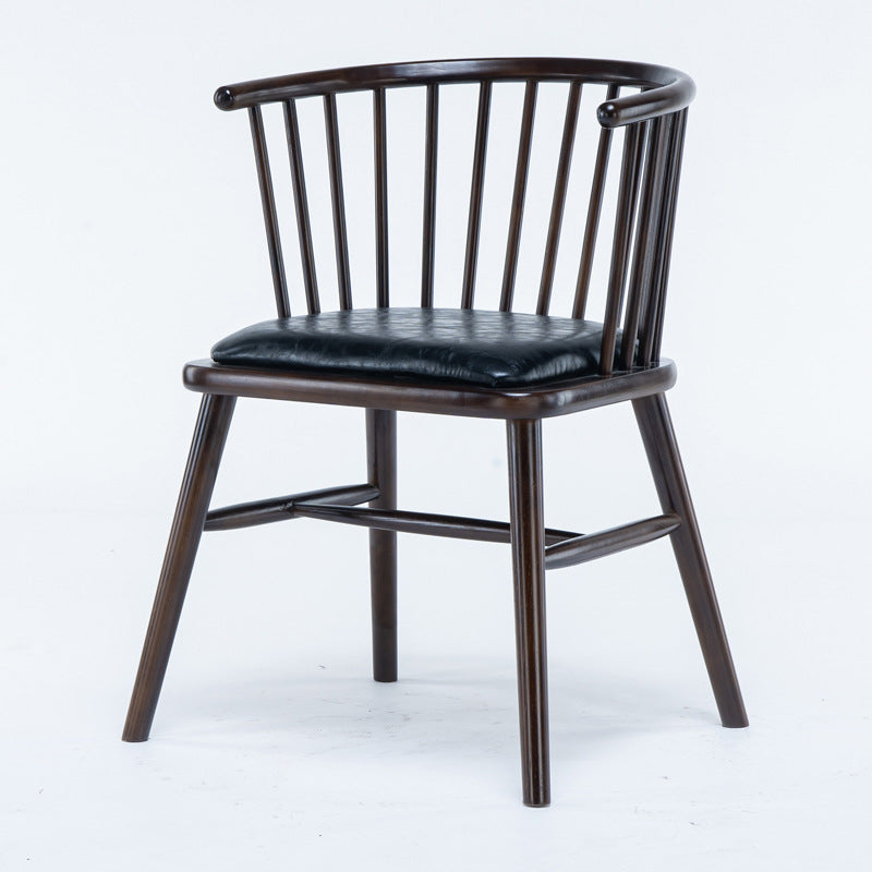 Modern Solid Wood Arm Chair Windsor Side Chair for Dining Room Black 1 Piece Clearhalo 'Dining Chairs' 'Dining Tables & Seating' 'dining_chair' 'furn' 'furn_dining_chair' 'Furniture' 'Kitchen & Dining Furniture' 5620415