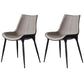Modern Parsons Armless Chairs Leather Curved Dining and Accent Chairs Grey 2 Piece Set Clearhalo 'Dining Chairs' 'Dining Tables & Seating' 'dining_chair' 'furn' 'furn_dining_chair' 'Furniture' 'Kitchen & Dining Furniture' 5620435