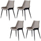 Modern Parsons Armless Chairs Leather Curved Dining and Accent Chairs Grey 4 Piece Set Clearhalo 'Dining Chairs' 'Dining Tables & Seating' 'dining_chair' 'furn' 'furn_dining_chair' 'Furniture' 'Kitchen & Dining Furniture' 5620437