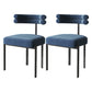 Contemporary Metal Indoor-Outdoor Room Chair Open Back Side Chair Blue 2 Piece Set Clearhalo 'Dining Chairs' 'Dining Tables & Seating' 'dining_chair' 'furn' 'furn_dining_chair' 'Furniture' 'Kitchen & Dining Furniture' 5620479