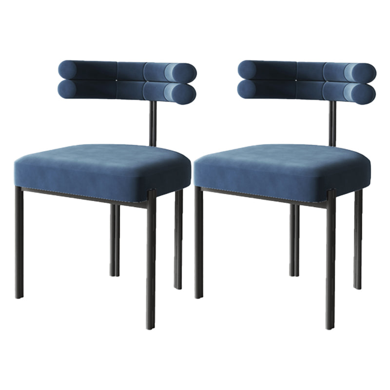 Contemporary Metal Indoor-Outdoor Room Chair Open Back Side Chair Blue 2 Piece Set Clearhalo 'Dining Chairs' 'Dining Tables & Seating' 'dining_chair' 'furn' 'furn_dining_chair' 'Furniture' 'Kitchen & Dining Furniture' 5620479