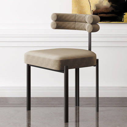 Contemporary Metal Indoor-Outdoor Room Chair Open Back Side Chair Brown 1 Piece Clearhalo 'Dining Chairs' 'Dining Tables & Seating' 'dining_chair' 'furn' 'furn_dining_chair' 'Furniture' 'Kitchen & Dining Furniture' 5620483
