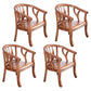 Traditional Dining Arm Chair Matte Finish Solid Wood Windsor Guest Chair with Four Legs