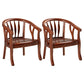 Traditional Dining Arm Chair Matte Finish Solid Wood Windsor Guest Chair with Four Legs