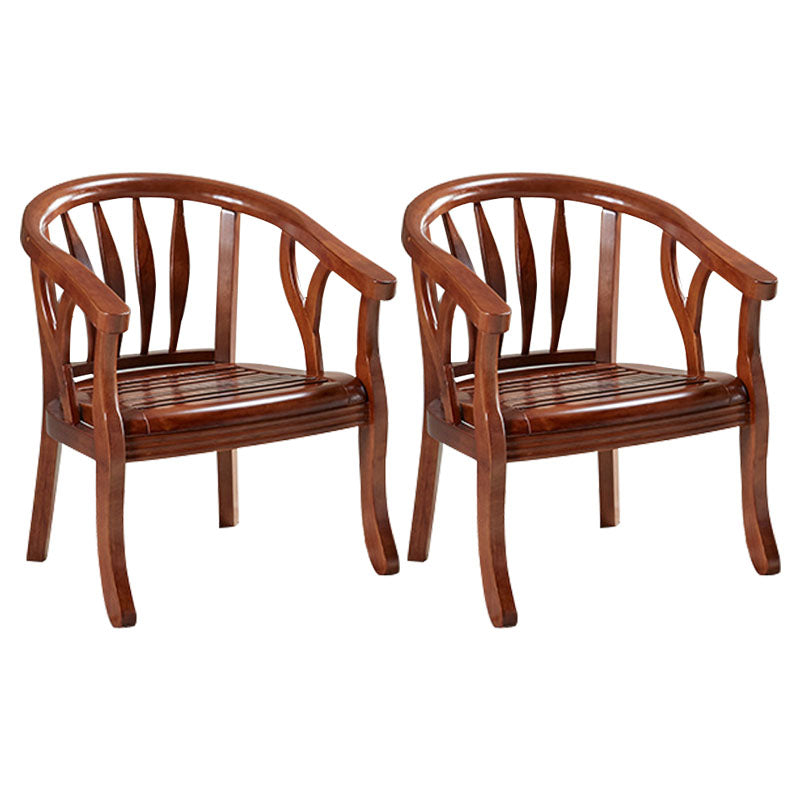 Traditional Dining Arm Chair Matte Finish Solid Wood Windsor Guest Chair with Four Legs