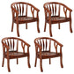 Traditional Dining Arm Chair Matte Finish Solid Wood Windsor Guest Chair with Four Legs