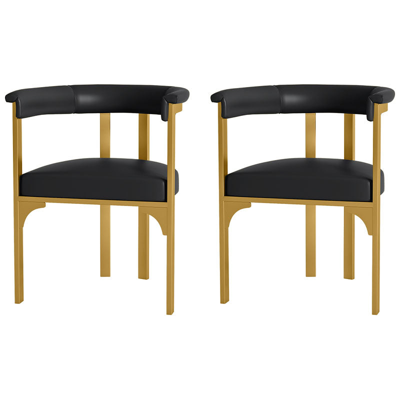 Glam Metal Dining Room Chair Armless Open Back Dining Side Chair for Restaurant Use Black 2 Piece Set Clearhalo 'Dining Chairs' 'Dining Tables & Seating' 'dining_chair' 'furn' 'furn_dining_chair' 'Furniture' 'Kitchen & Dining Furniture' 5620511