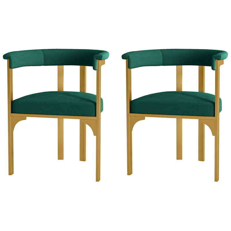 Glam Metal Dining Room Chair Armless Open Back Dining Side Chair for Restaurant Use Blackish Green 2 Piece Set Clearhalo 'Dining Chairs' 'Dining Tables & Seating' 'dining_chair' 'furn' 'furn_dining_chair' 'Furniture' 'Kitchen & Dining Furniture' 5620514