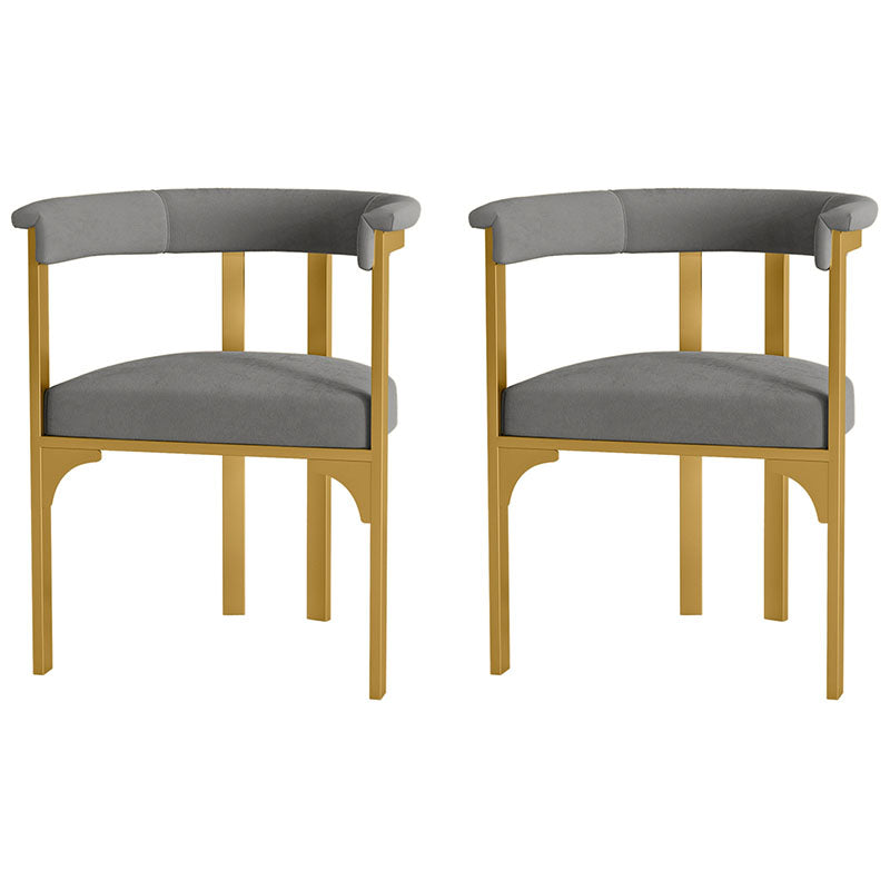 Glam Metal Dining Room Chair Armless Open Back Dining Side Chair for Restaurant Use Grey 2 Piece Set Clearhalo 'Dining Chairs' 'Dining Tables & Seating' 'dining_chair' 'furn' 'furn_dining_chair' 'Furniture' 'Kitchen & Dining Furniture' 5620516