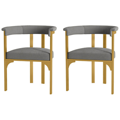 Glam Metal Dining Room Chair Armless Open Back Dining Side Chair for Restaurant Use Grey 2 Piece Set Clearhalo 'Dining Chairs' 'Dining Tables & Seating' 'dining_chair' 'furn' 'furn_dining_chair' 'Furniture' 'Kitchen & Dining Furniture' 5620516