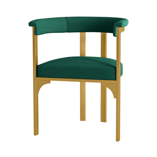 Sedia sala da pranzo in metallo glam sedia da pranzo aperta a braccia per uso del ristorante